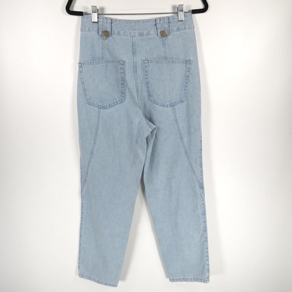 NWT IORANE Brazil Made 🇧🇷 Straight Crop Blue Trouser 100% COTTON E739 Sz 38/S - Picture 4 of 15